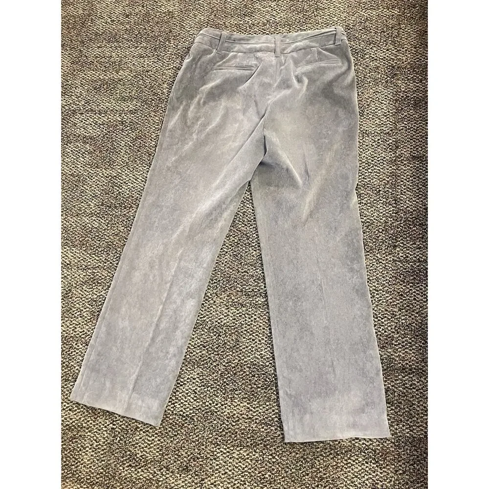 Larry Levine Women's Size 6 Gray Straight Leg Dress Pants Corduroy Stretch